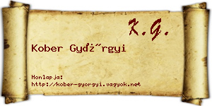 Kober Györgyi névjegykártya